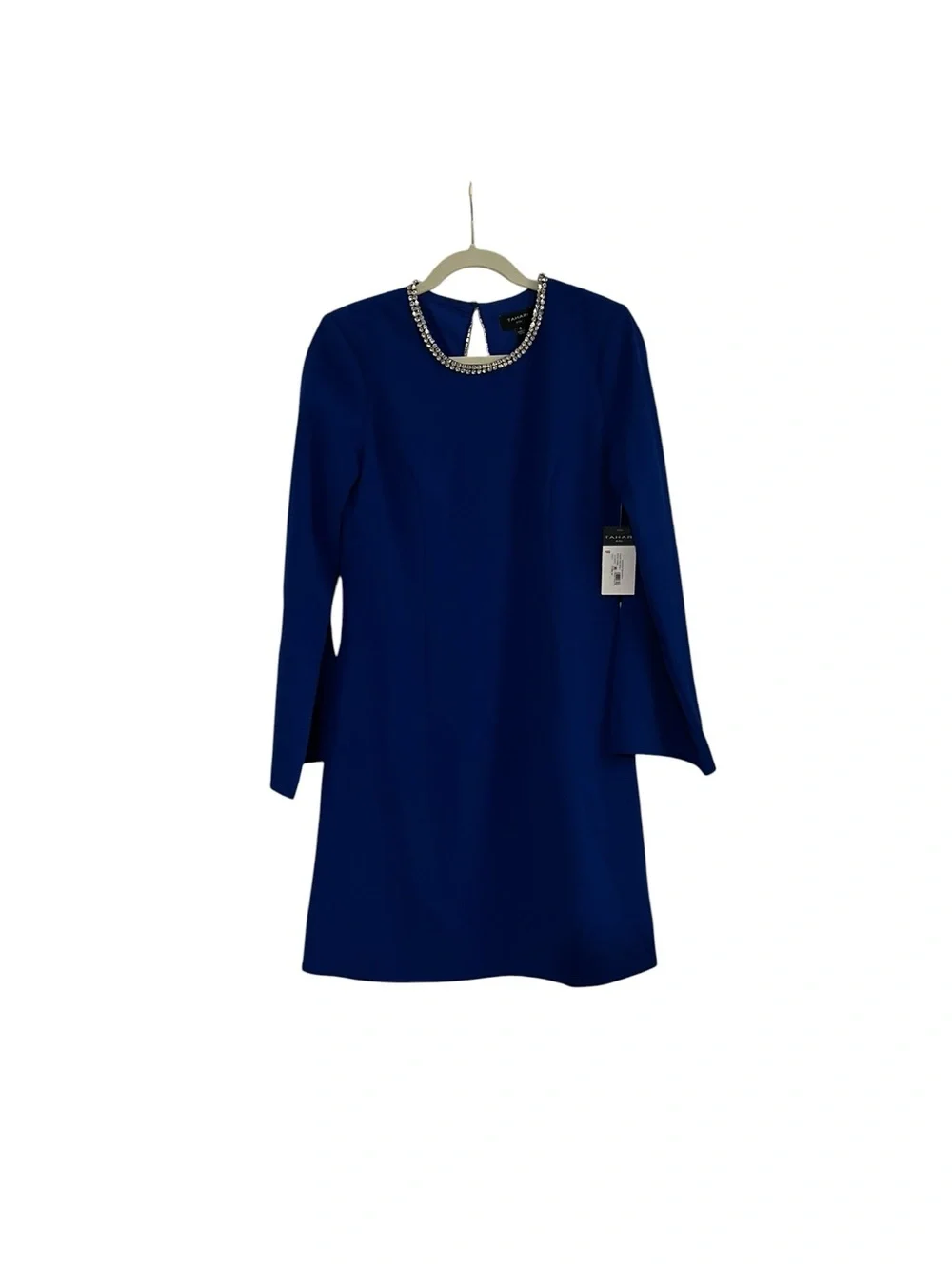 Tahari ASL Cobalt Blue Long-Sleeve Mini Dress - Picture 4 of 8